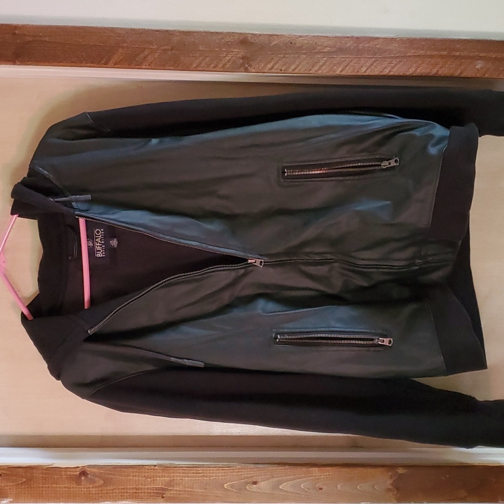 Black hooded coat